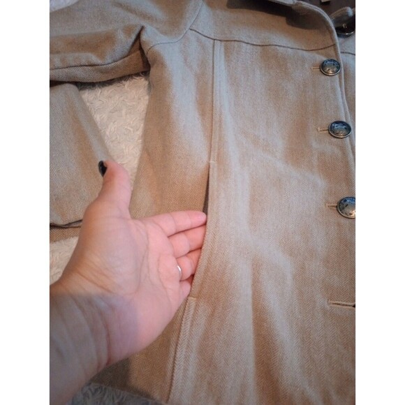 Womens Cabela's Blazer/Jacket Coat wool blend Size L  Brown beige - Picture 14 of 16